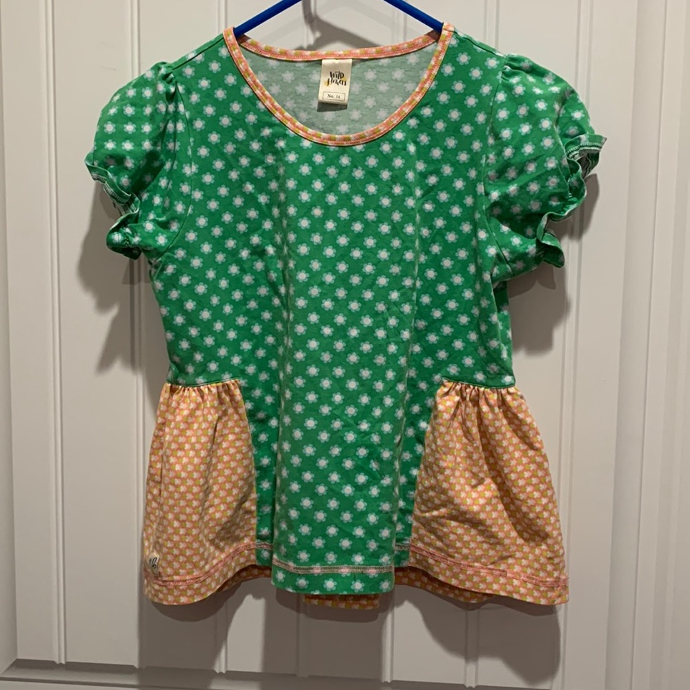Wildflowers peplum style T shirt.